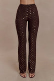 Jackie Diamante Straight Leg Pants Chocolate