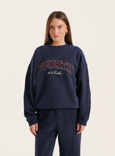 Navy Fourth Embroidered Branded Sweatshirt