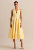 Nyomi Lemon Satin Halter Neck Midi Dress