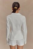 Annalee Cotton Beaded Tie Shirt White