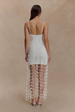 Tove Hand Knit Flower Mini Dress White