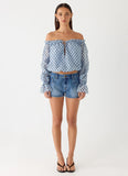Tedara Top Blue Mocha Dot