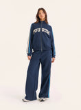 Navy Side Stripe Wide Leg Joggers