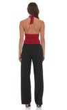 Pleated Straight Pants in Black