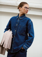 Indigo Wash Oversized Denim Shirt