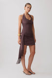 Lucien Cowl Neck Mini Dress Peppercorn