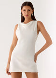 Tuscan Glow Chiffon Mini Dress Ivory