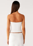 Shoreline Glow Strapless Top Off White