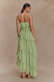 Alexa Ruffle Chiffon Maxi Dress Pastel Lime
