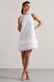 Raise A Glass White A Line Mini Dress With Tulle Hem