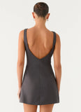 Lulita Mini Dress Charcoal Grey