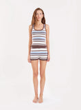 Chocolate Stripe Knitted Vest Top
