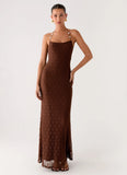 Promise Me Lace Maxi Dress Chocolate