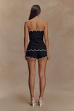 Judith Strapless Scallop Top Black
