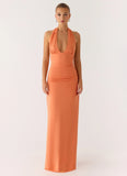 Ilaria Halter Maxi Dress Apricot