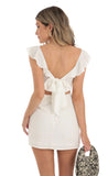 Crepe Corset Dress in White