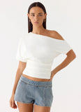 Janni Off Shoulder Top White