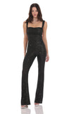 Sequin Back Tie Jumpsuit in Black