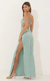 Cutout Floral Maxi in Green