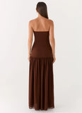 Eden Strapless Maxi Dress Brown