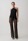 Theodosia Wide Leg Lace Pants Black