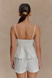 Janayia Cotton Beaded Top White