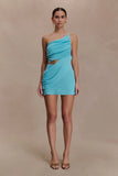 Esme Knit Mini Skirt Cyan Blue