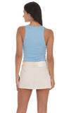 V Neck Twist Top in Sky Blue