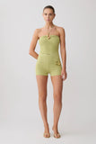 Dimitri Mini Knit Shorts With Belt Light Olive
