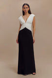 Monique Contrast Maxi Dress Black