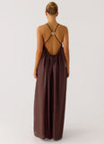 Losario Maxi Dress Cool Chocolate