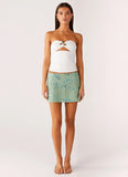 Adored By You Mini Skirt Mint