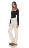 Cable Knit Pants in Cream