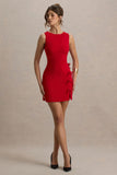 Kalina Red Mini Dress With Bow Detail