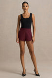 Lina Burgundy Tailored Shorts