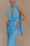 Alex Chiffon Maxi Dress Blue