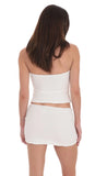 Strapless Ruffle Two Piece Set in White