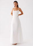 Madeleine Scoop Neck Maxi Dress Off White