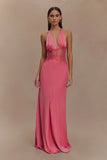 Dinah Lace And Satin Maxi Dress Blush Rose