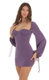 Long Sleeve Bodycon Dress in Purple