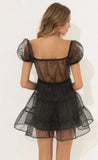 Dotted Organza Dress in Black