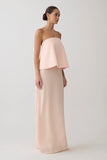 Sophia Satin Strapless Maxi Dress Peach