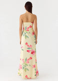 Bronte Strapless Maxi Dress Lemon Soleil