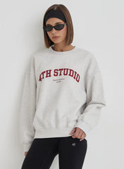 Grey 4th Studio Slogan Oversized Sweatshirt