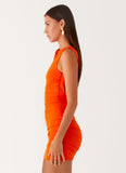 Secret World Mini Dress Fire Orange