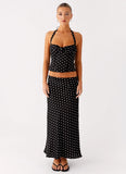Breanne Midi Skirt Black Polka Dot