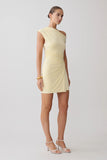 Alyn Off Shoulder Draped Mini Dress Lemon