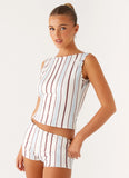Suns Out Tank Top Blue Stripe