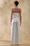 Zura White Square Neck Jumpsuit