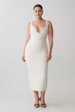 Gia Bandage Knit Midi Dress Ivory